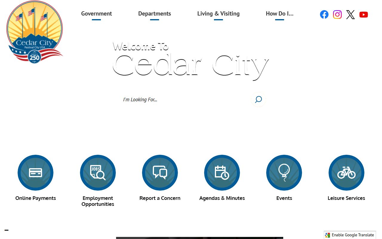 Cedar City government site for Cedar City released inmates