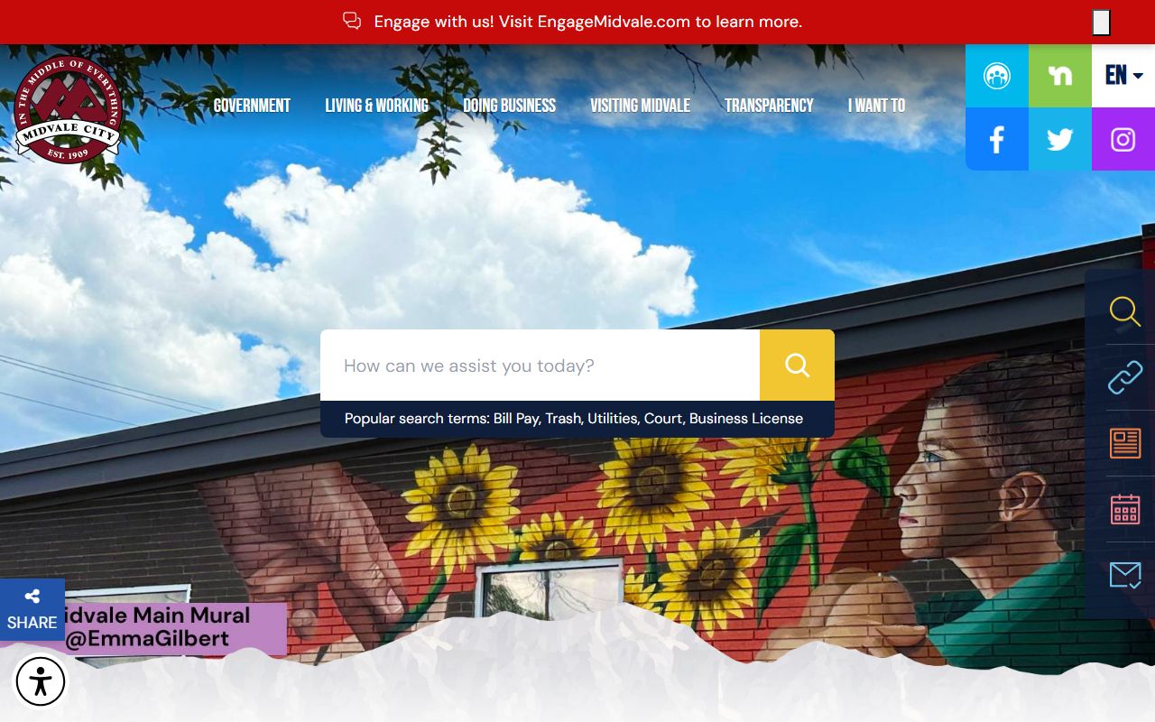 Midvale City government site for released inmates info