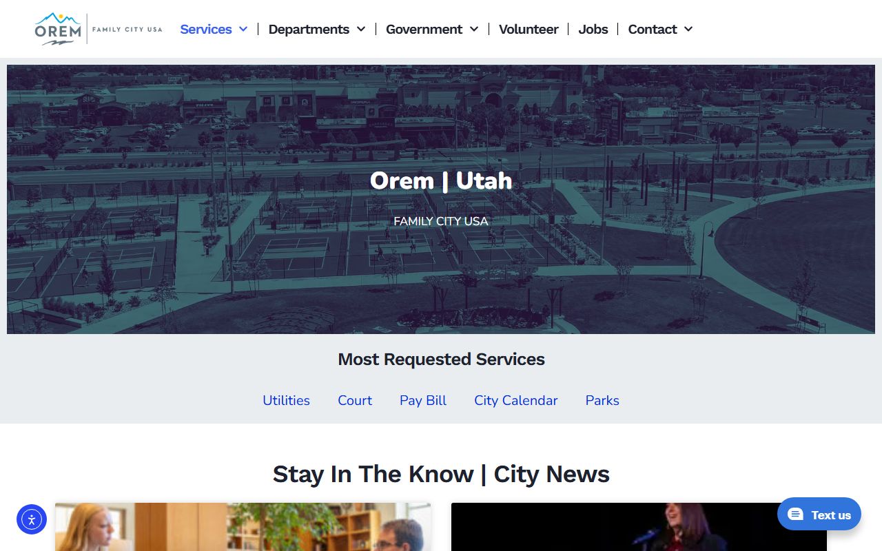 Orem city government site with released inmates links