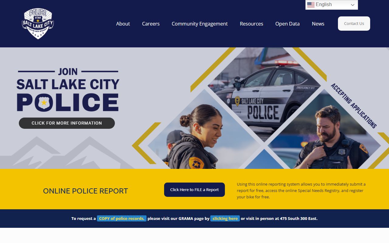 Salt Lake City Police Department site for released inmates info