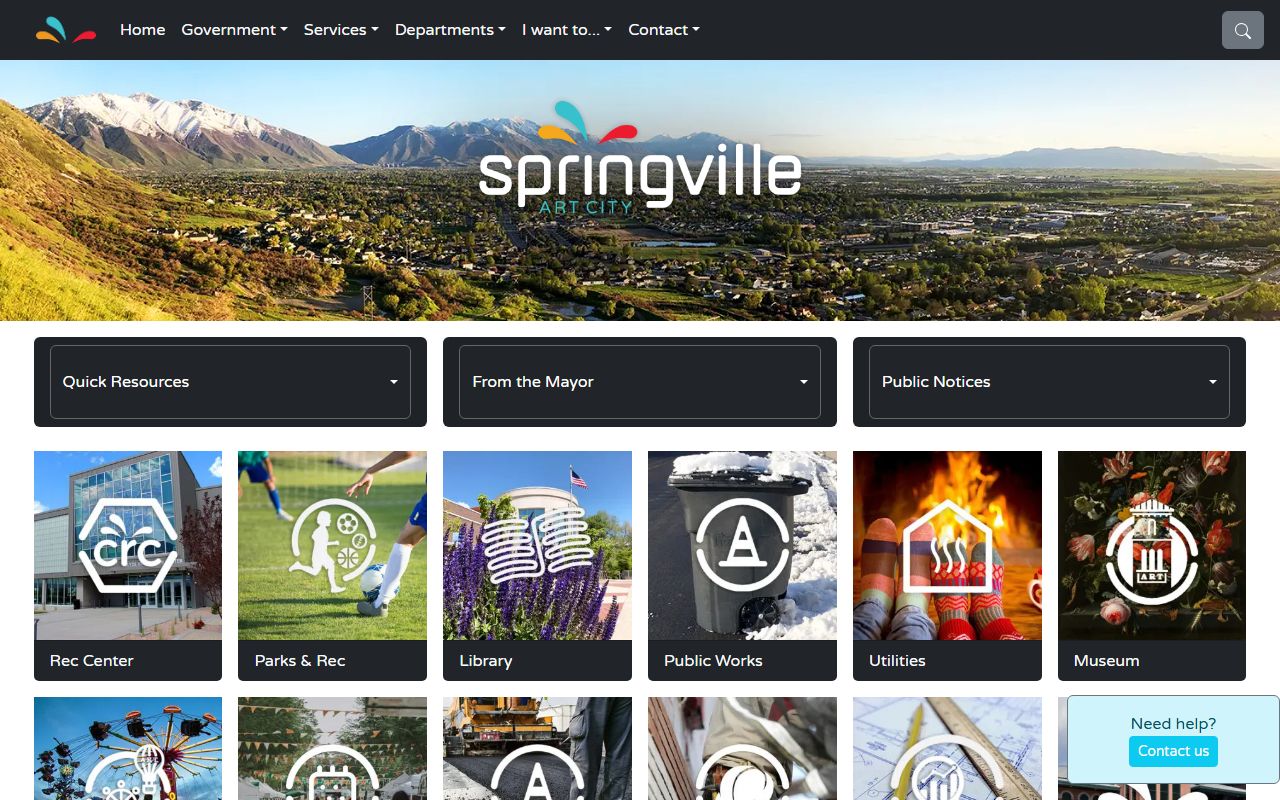 Springville City Government page for Springville released inmates