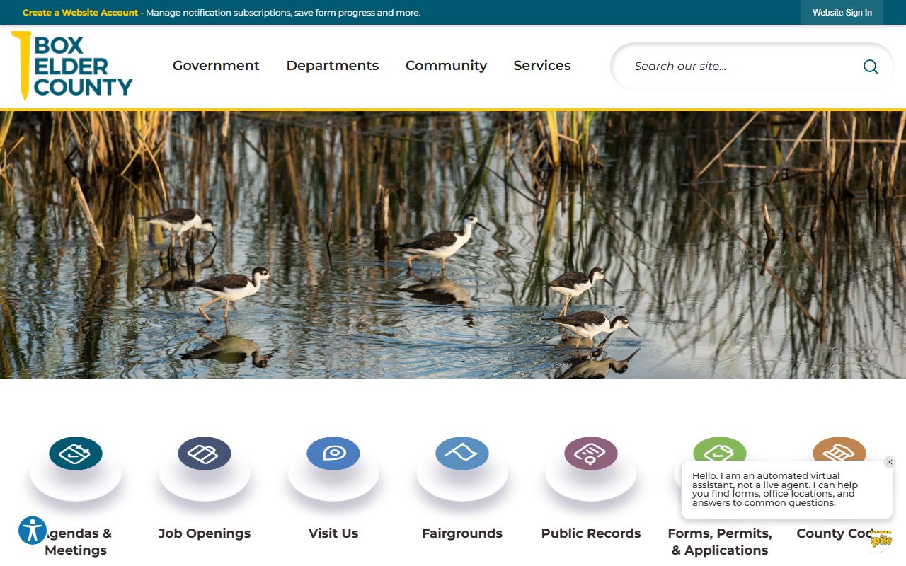 Box Elder County website homepage for released inmates lookup