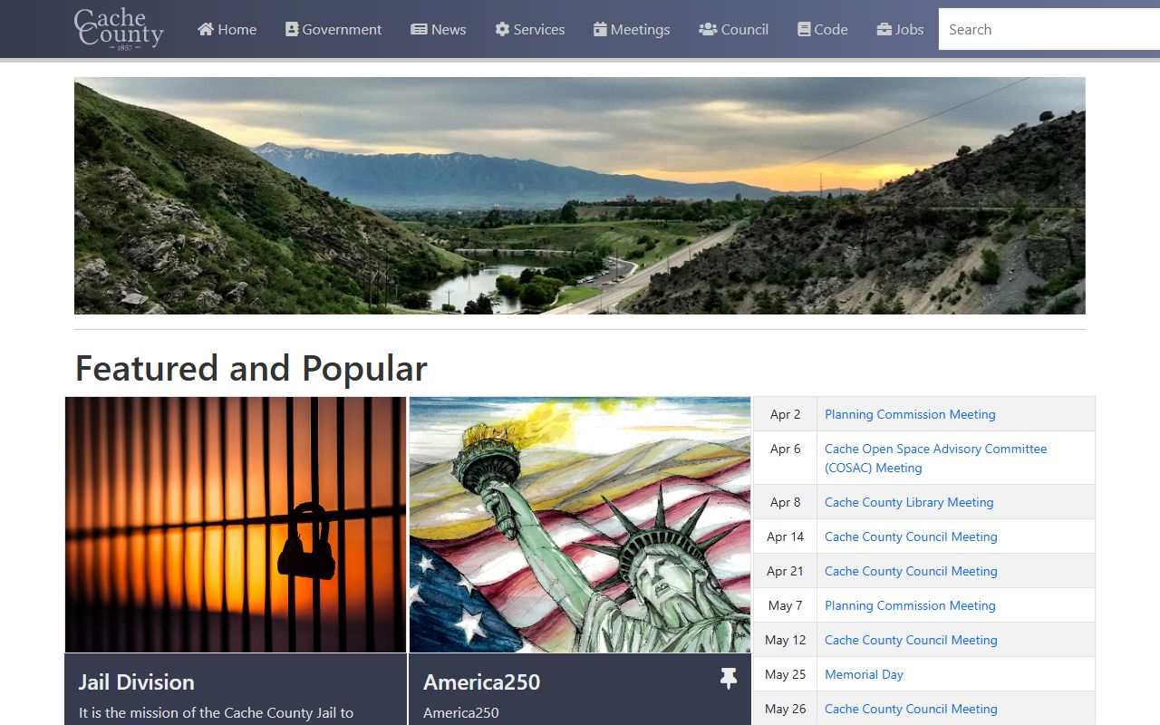 Cache County website for released inmates records