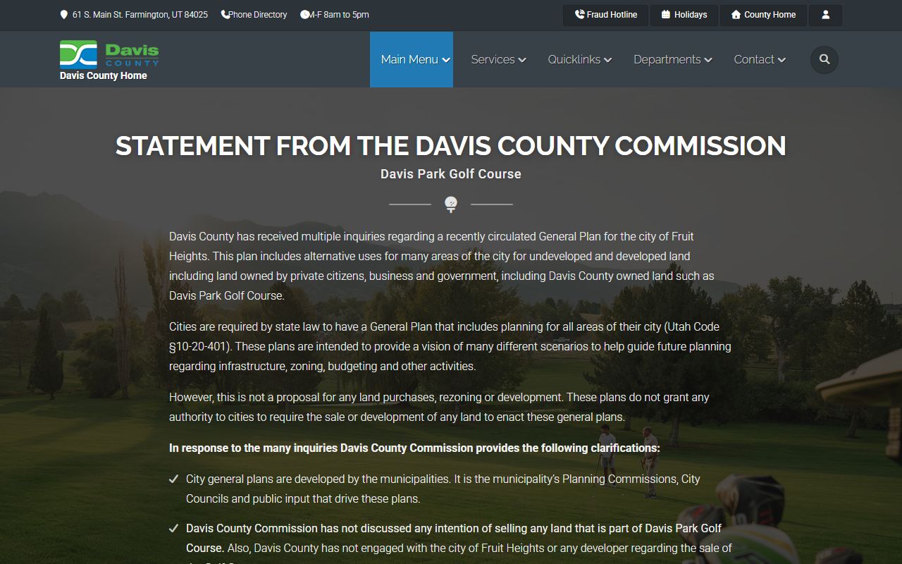 Davis County government site for released inmates info