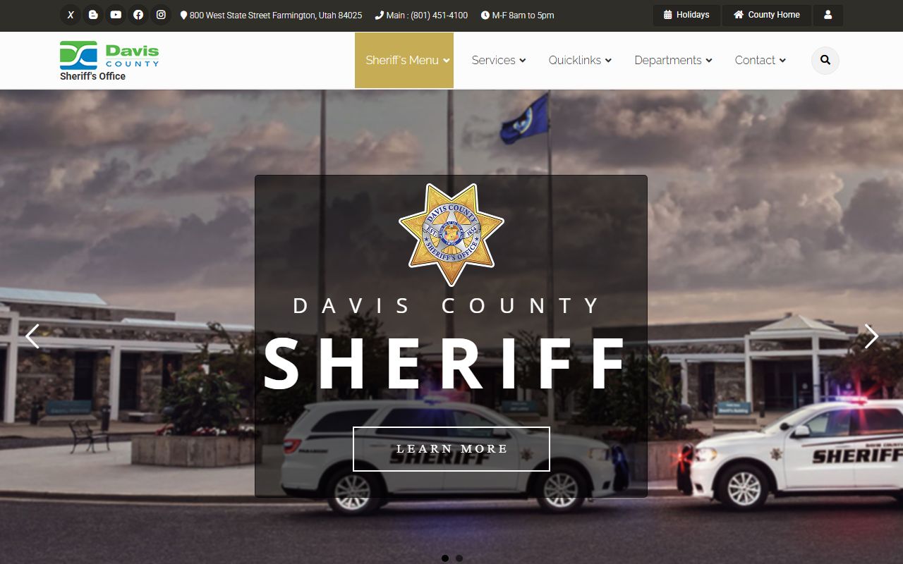 Davis County Sheriff office page for released inmates