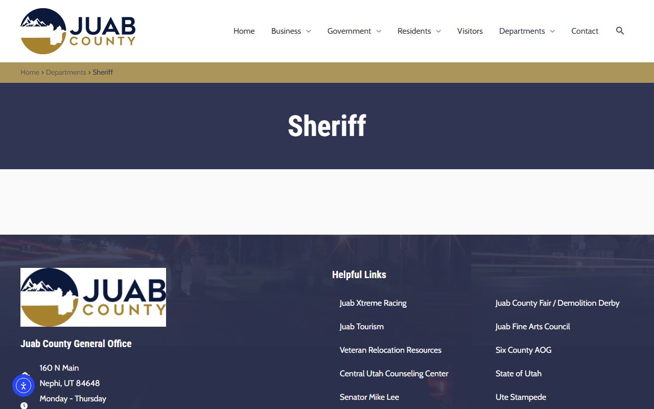 Juab County Sheriff office for released inmates