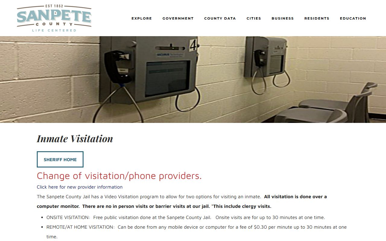 Sanpete County inmate visitation for Sanpete County released inmates