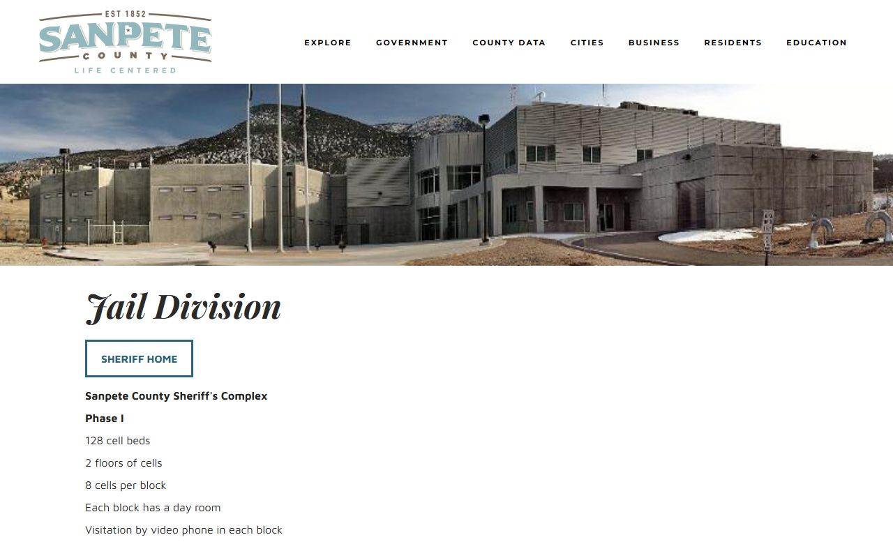 Sanpete County Jail Division page for Sanpete County released inmates