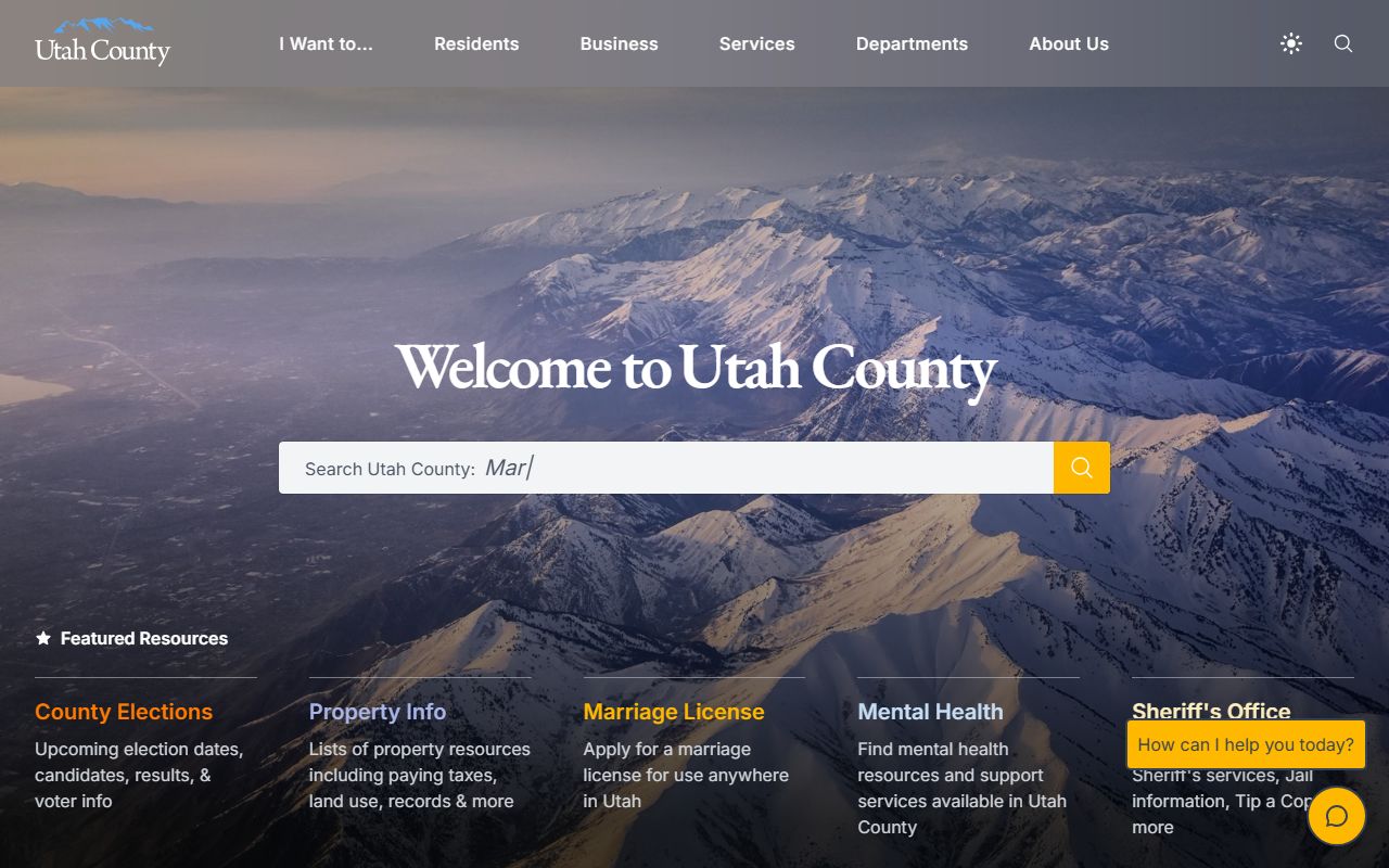 Utah County government site for released inmates