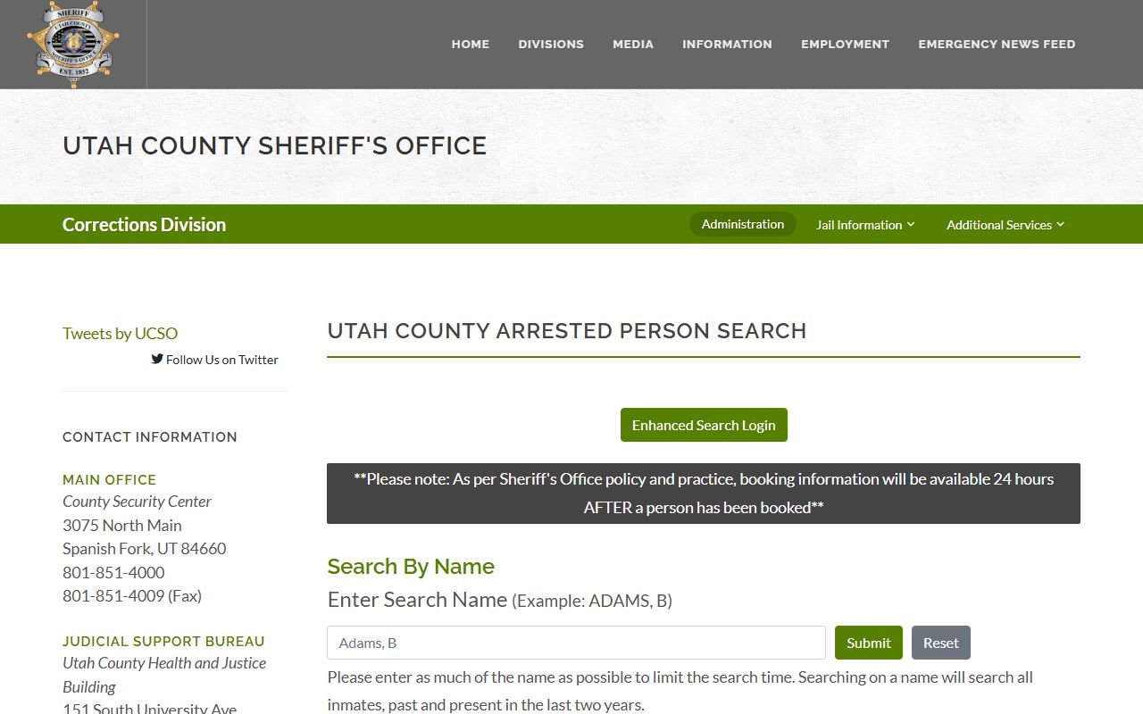 Utah County inmate search for released inmates