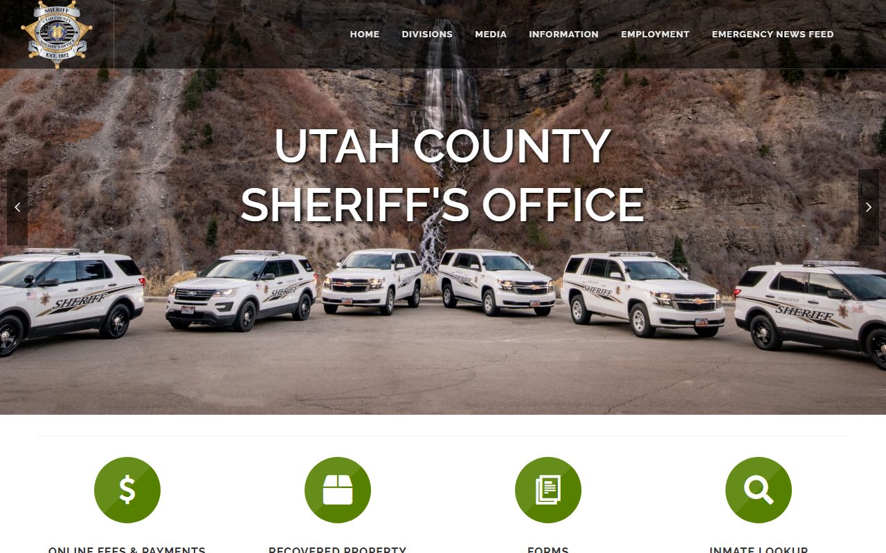 Utah County Sheriff Office page for released inmates