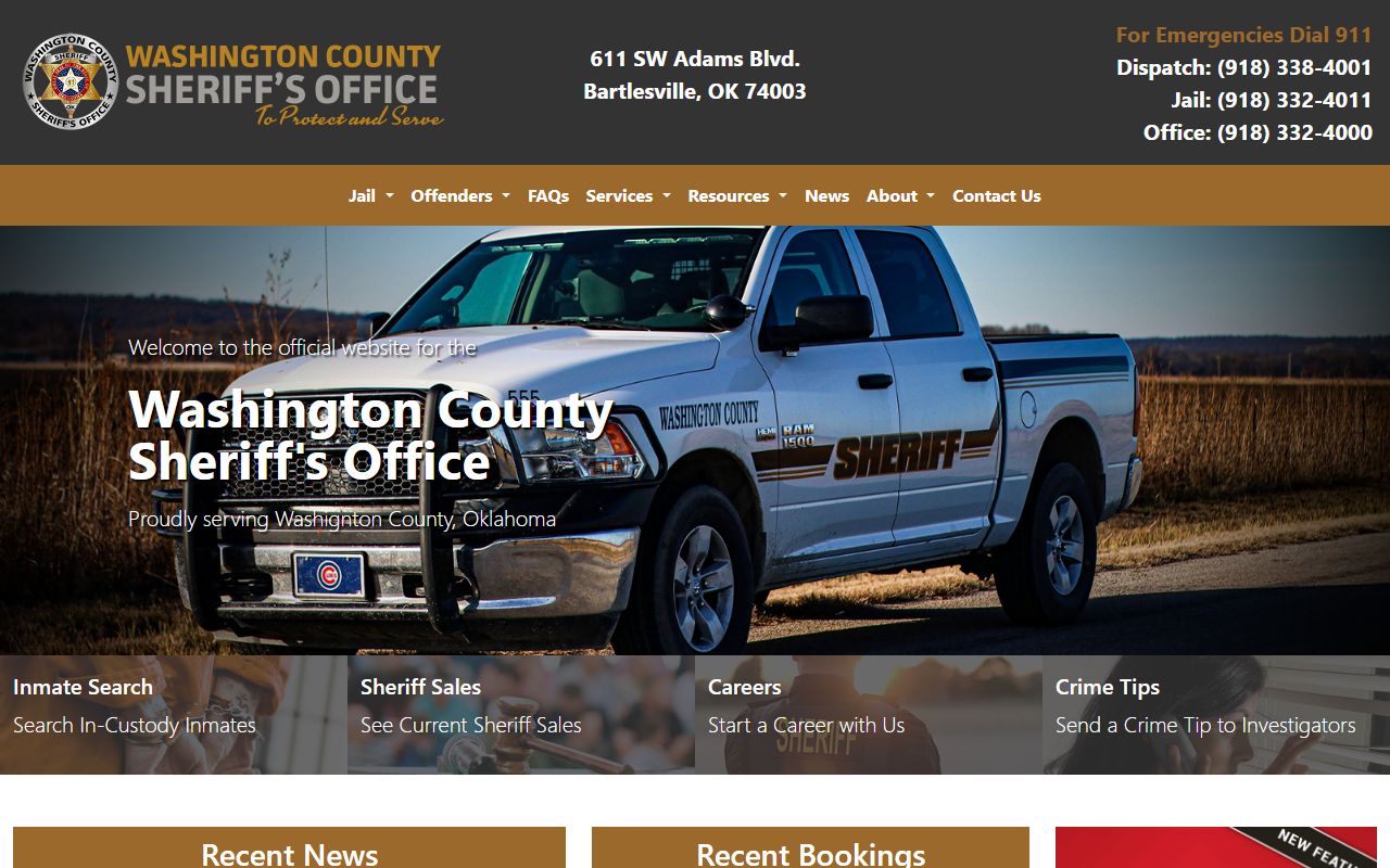 Washington County Sheriff Office for released inmates
