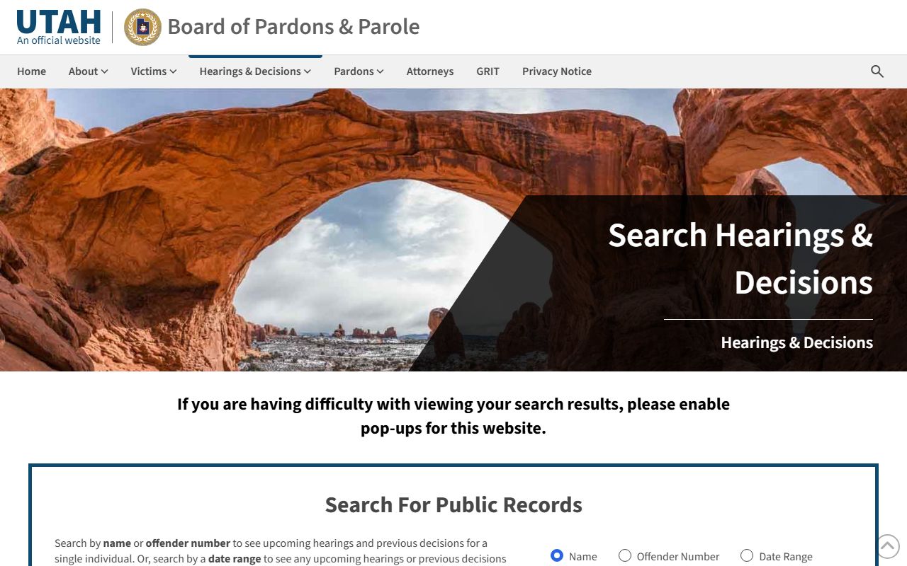 Board of Pardons hearing search for Utah released inmates