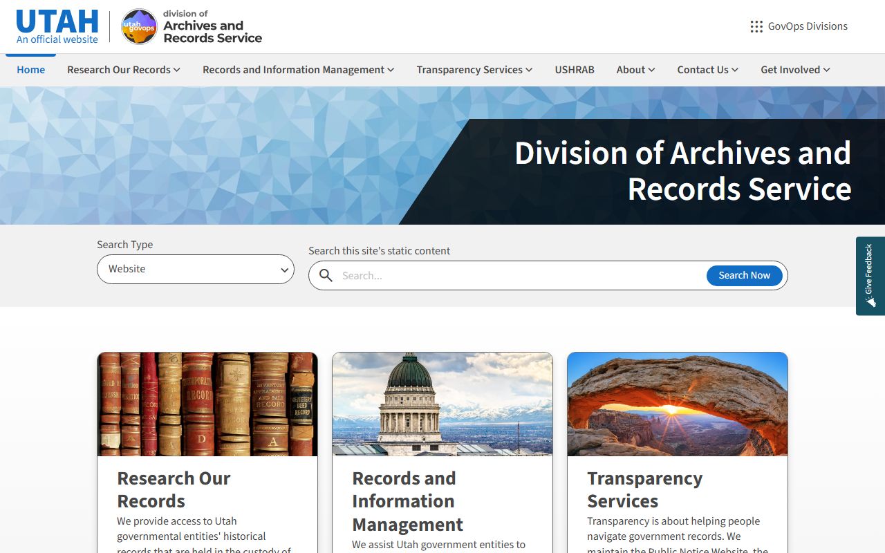 Utah State Archives for historical released inmates records