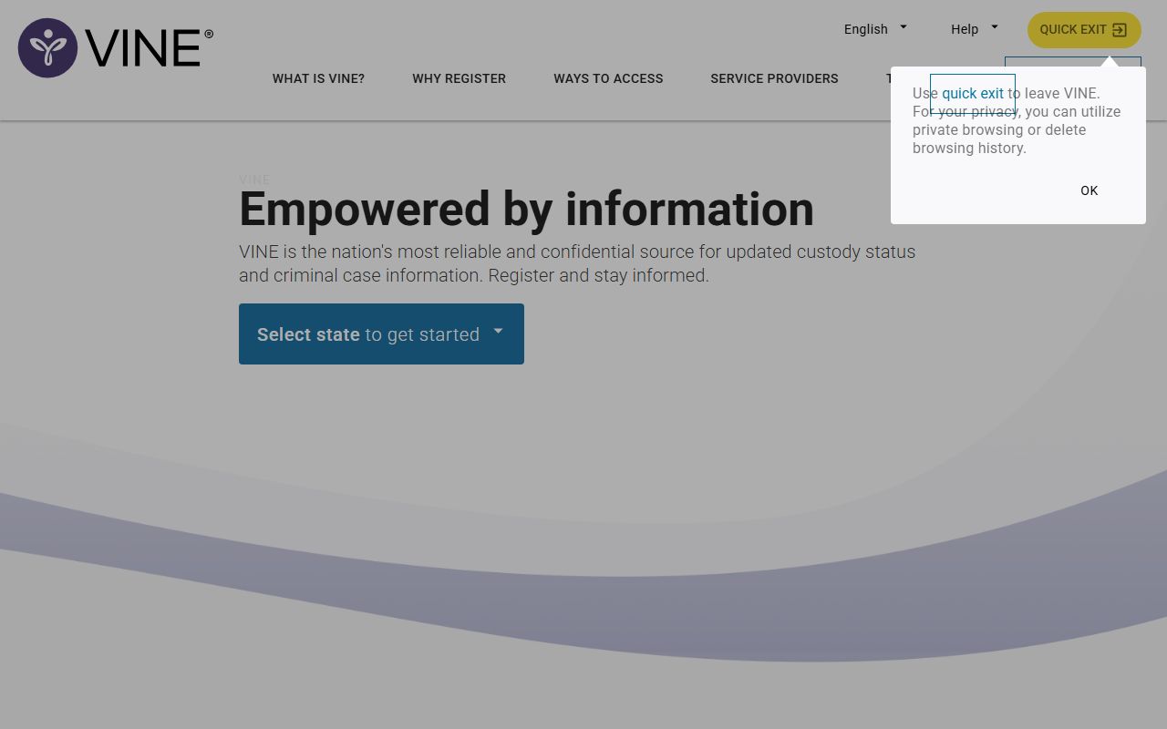 VINE victim notification service for Utah released inmates